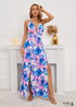 Boho Pink Deep V-neck Maxi Dress Alaia